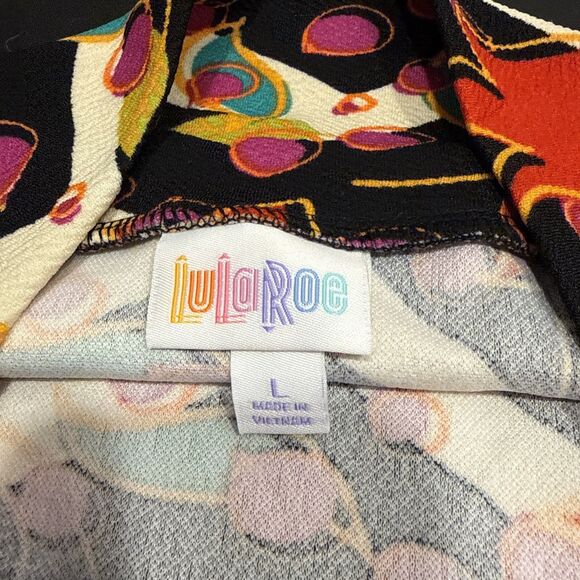 LULAROE Cassie Pencil Skirt Floral Tulips Geometric Knee Length Size Large New - Picture 4 of 5